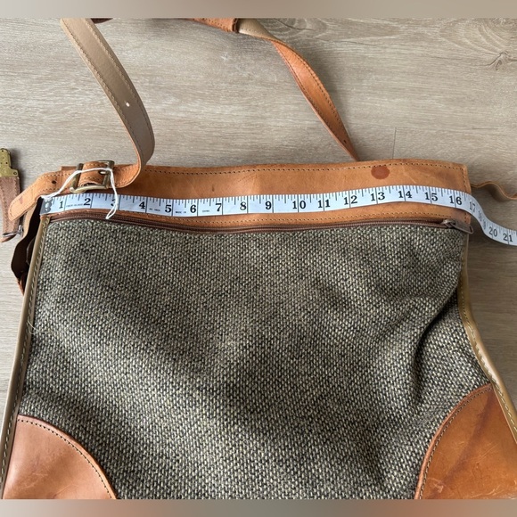 Vintage Hartmann Luggage Tweed Shoulder Bag with Leather Trim | Travel Messenger - Picture 5 of 15